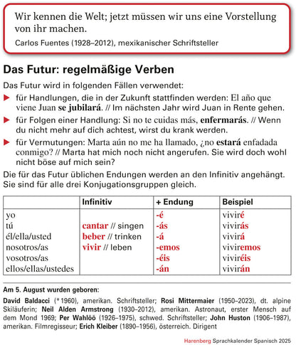 HARENBERG Abreisskalender 2025 2111100+25 Spanisch DE, ES 12.5x16cm