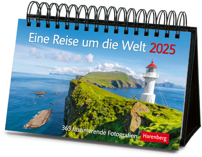 HARENBERG Tischkalender 2025 2763900+25 Reise um die Welt DE 23x17cm