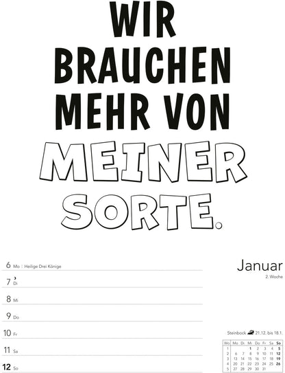 HARENBERG Wochenplaner 2025 3310134+25 Sprüche-Kalender DE 25x35.5cm