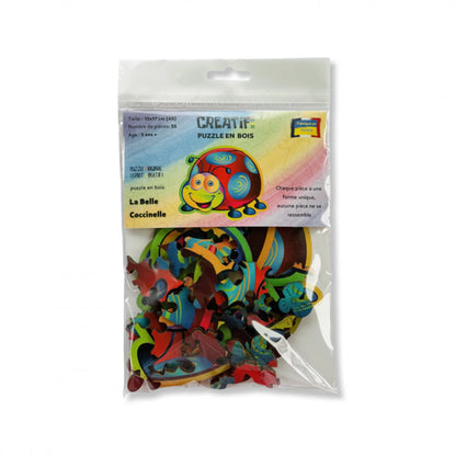 PZ BOIS ENFANT - LA BELLE COCCINELLE 35PCS