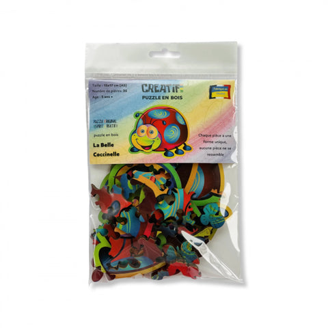 PZ BOIS ENFANT - LA BELLE COCCINELLE 35PCS