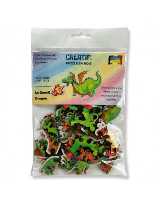 PZ BOIS ENFANT - LE GENTIL DRAGON 35PCS