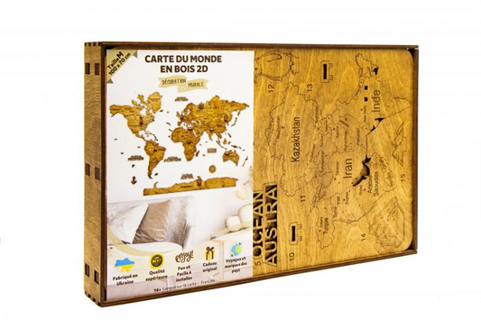 CARTE DU MONDE 2D FONCEE M 70X100CM (FR)