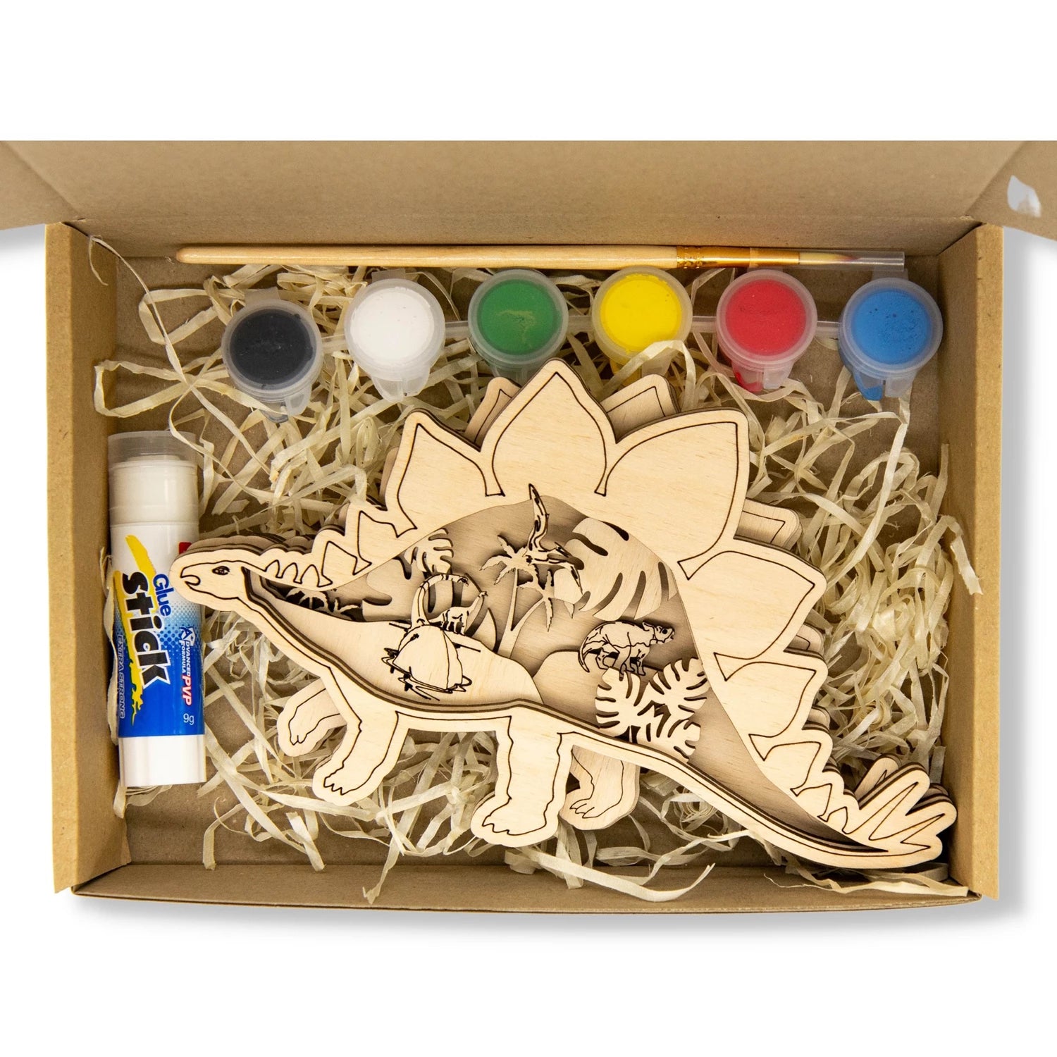 KIT EN BOIS 3D A PEINDRE STEGOSAURE