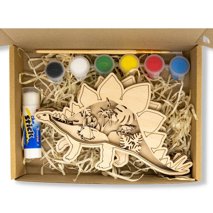 KIT EN BOIS 3D A PEINDRE STEGOSAURE