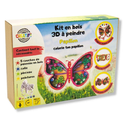 KIT EN BOIS 3D A PEINDRE PAPILLON