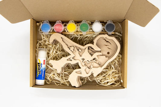 KIT EN BOIS 3D A PEINDRE T-REX