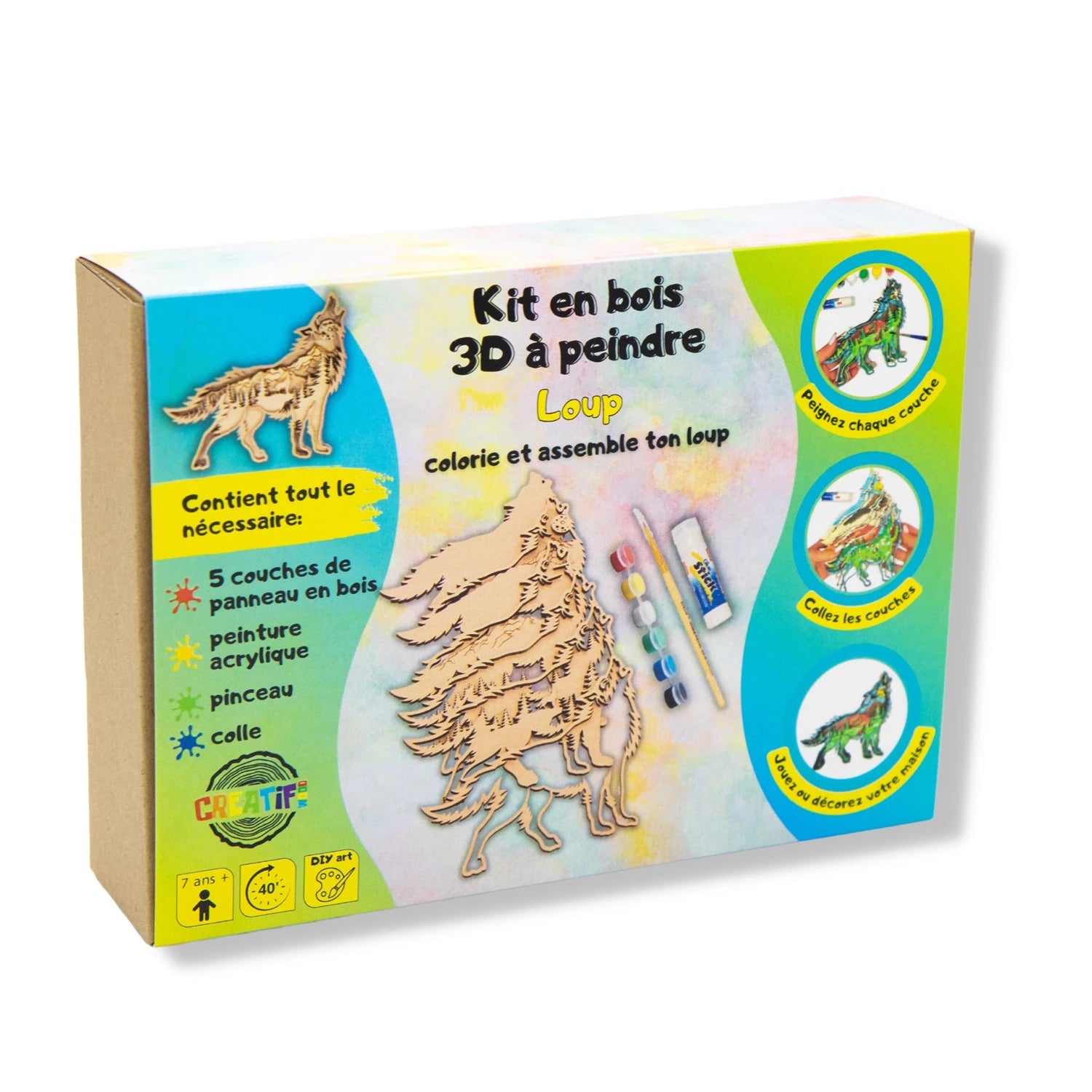 KIT EN BOIS 3D A PEINDRE LOUP