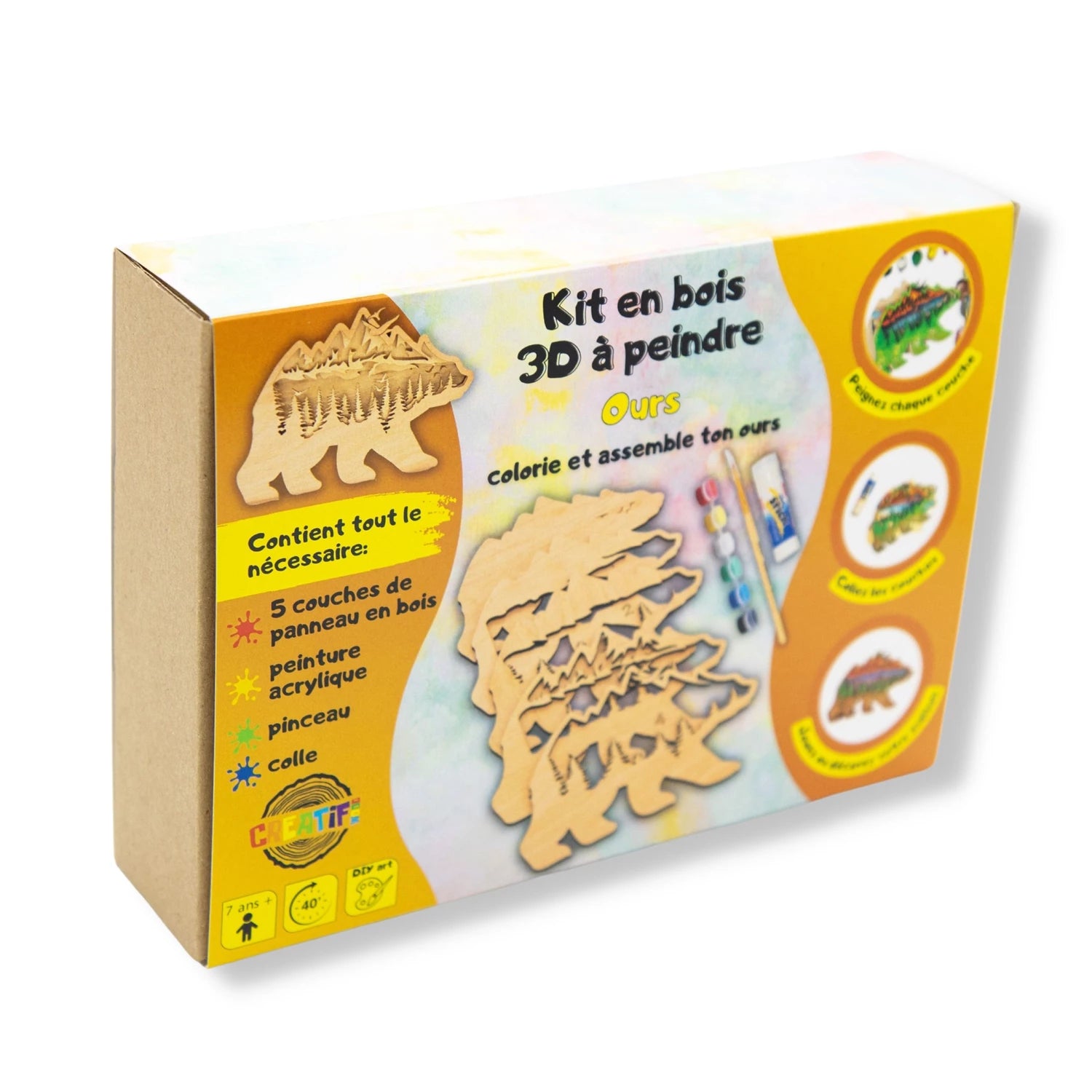 KIT EN BOIS 3D A PEINDRE OURS