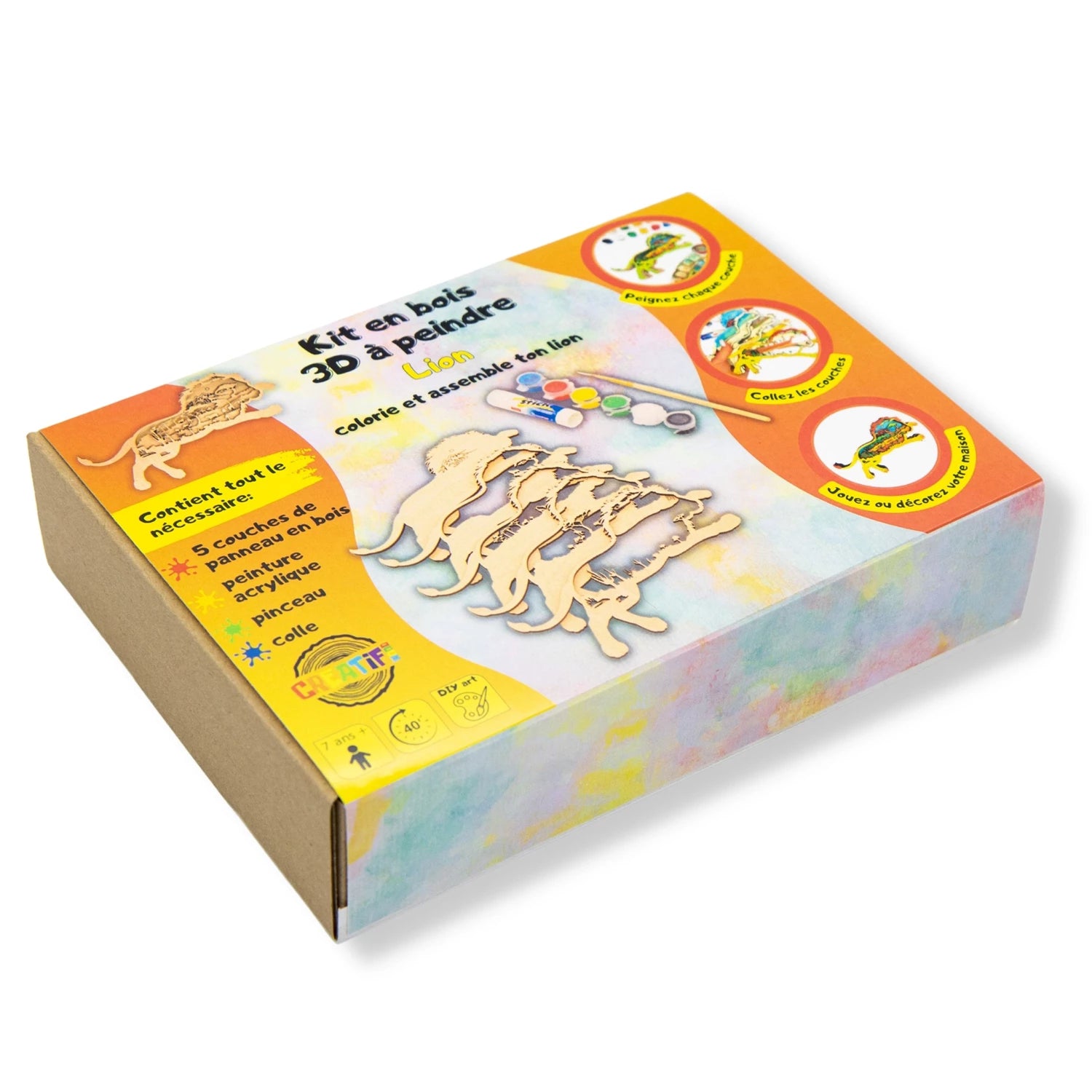 KIT EN BOIS 3D A PEINDRE LION
