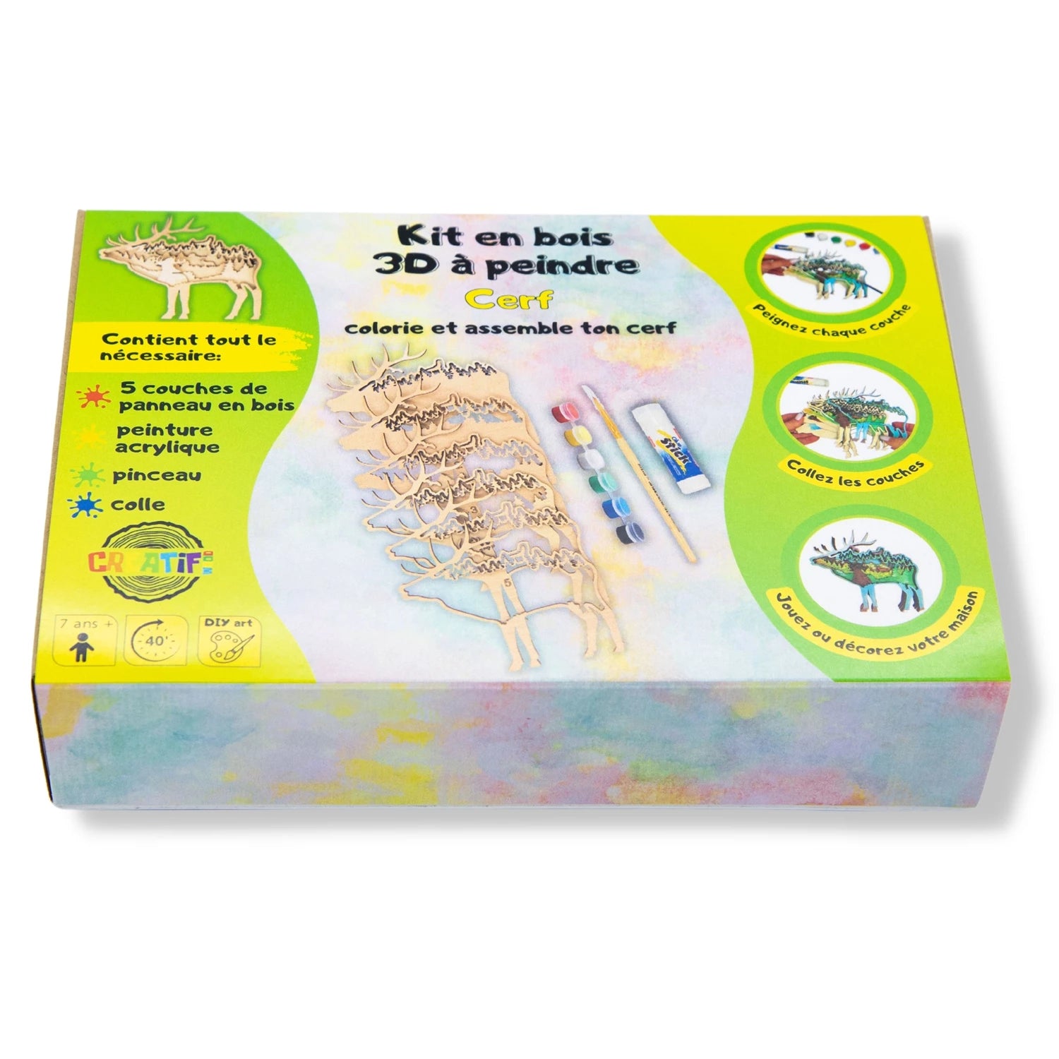 KIT EN BOIS 3D A PEINDRE CERF
