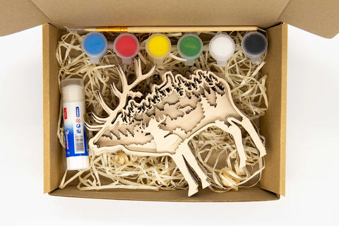 KIT EN BOIS 3D A PEINDRE CERF