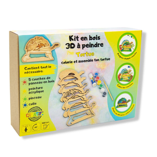 KIT EN BOIS 3D A PEINDRE TORTUE