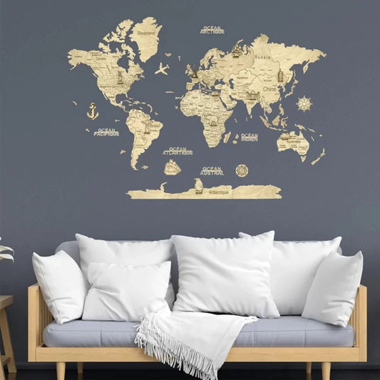 CARTE DU MONDE 2D CLAIRE M 70X100CM (FR)