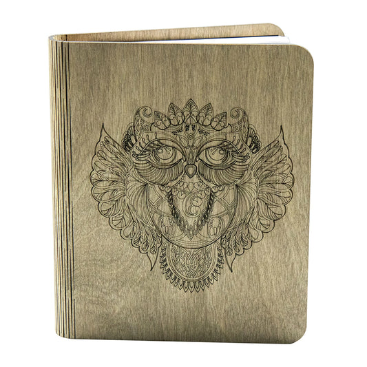 EULEN-NOTIZBUCH AUS HOLZ 100 BLÄTTER