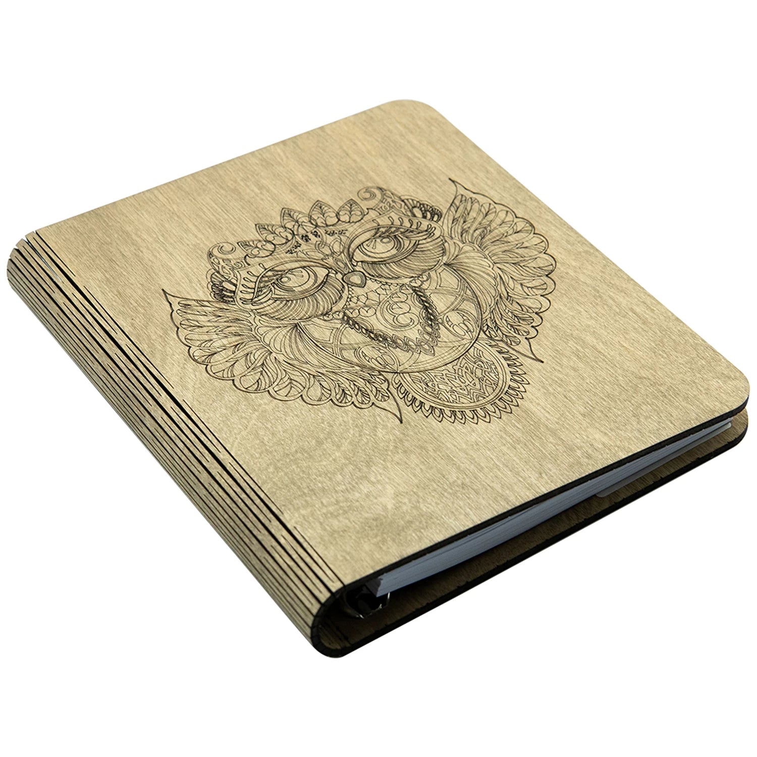 EULEN-NOTIZBUCH AUS HOLZ 100 BLÄTTER