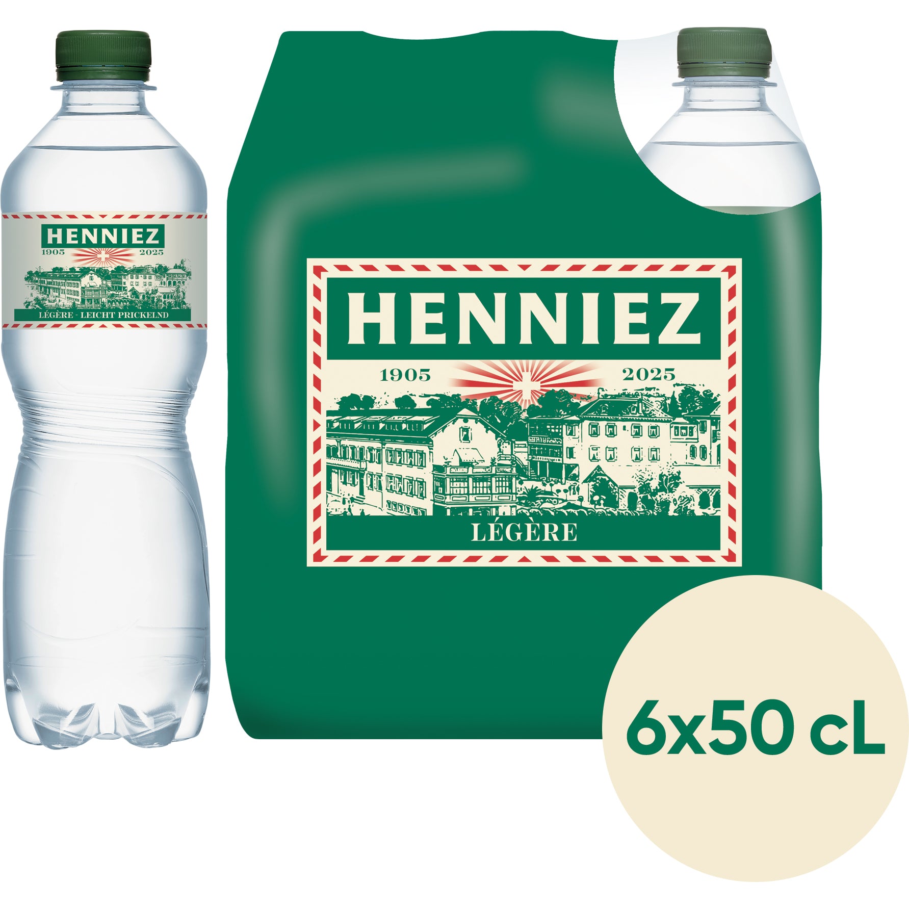 HENNIEZ grün, wenig Kohlensäure 7910105 50 cl, 6 Stk.