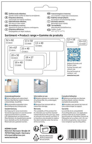 HERMA Etiketten Movables 13×50mm 10606 weiss, non perm. 672 Stück