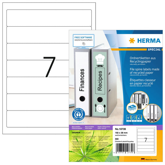 HERMA Etiketten 192x38mm 10739 recycling 560 Stück