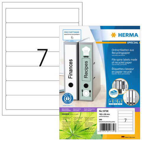 HERMA Etiketten 192x38mm 10739 recycling 560 Stück