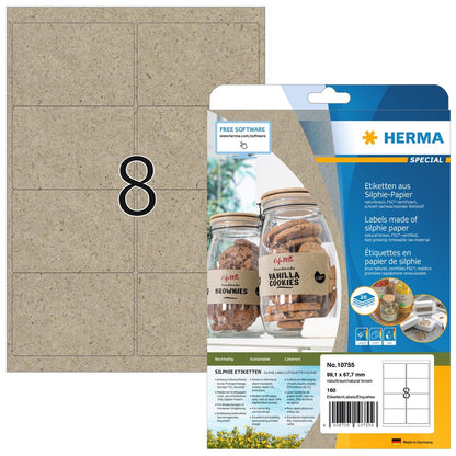 HERMA Etiketten 99,1 x 67,7 mm 10755 aus Silphie-Papier 160 Stück