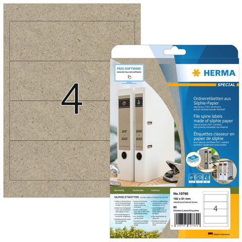 HERMA Etiketten 192,0 x 61,0 mm 10760 aus Silphie-Papier 80 Stück