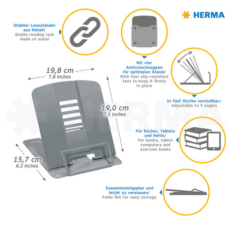 HERMA Leseständer Herma 19963 Metall, weiss