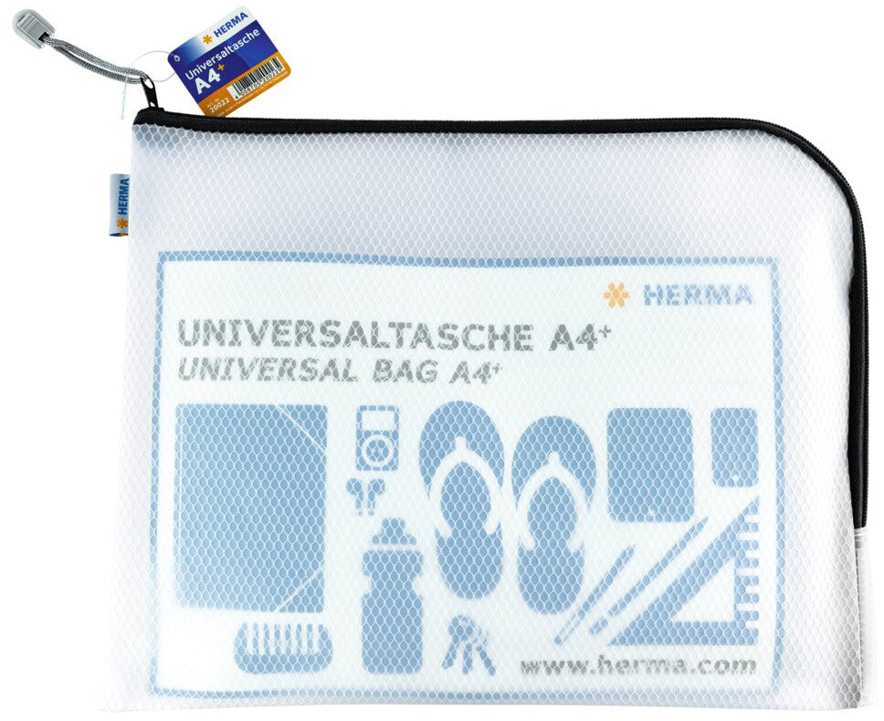 HERMA Dokumententasche mit Zip A4 20022 schwarz, 36x28cm