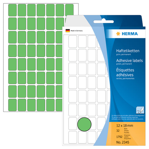 HERMA Etiketten 12×18mm 2345 grün 1792 Stück