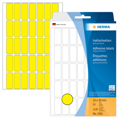 HERMA Etiketten 12×30mm 2351 gelb 1120 Stück