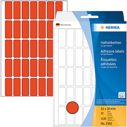 HERMA Etiketten 12×30mm 2352 rot 1120 Stück