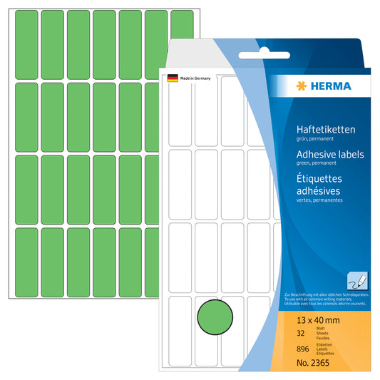 HERMA Etiketten 13×40mm 2365 grün 896 Stück