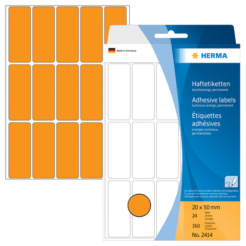 HERMA Etiketten 20×50mm 2414 orange 360 Stück