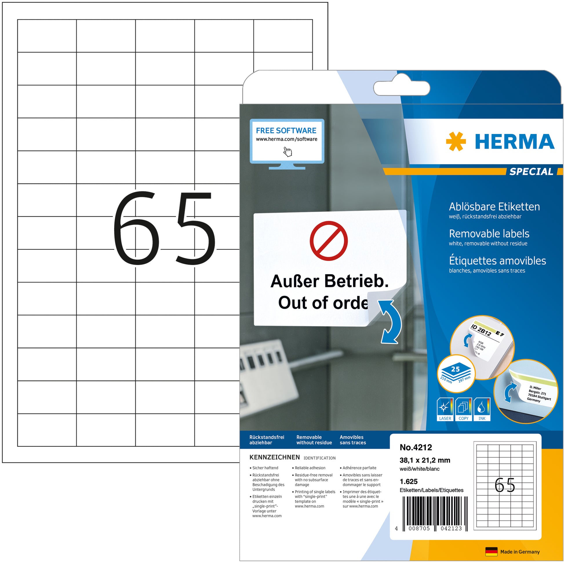 HERMA Etiketten Special 38×21,2mm 4212 Preis-Etiketten 1625 Stück