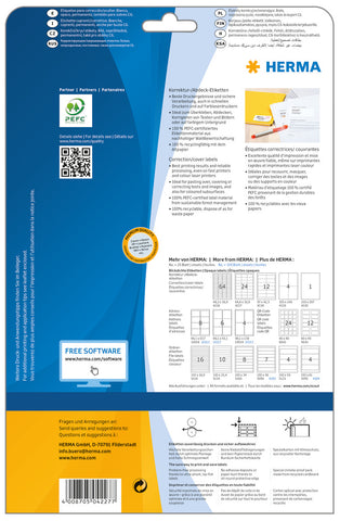 HERMA Etiketten SPECIAL 64.6x33.8mm 4227 weiss,perm. 600 St./25 Bl.