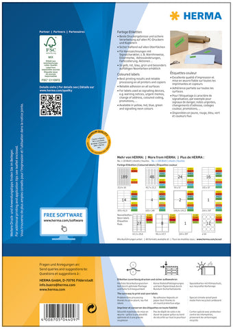 HERMA Etiketten SPECIAL 70x37mm 4409 grün,perm. 2400 St./100 Bl.