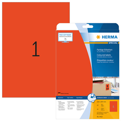 HERMA Etiketten Special A4 4422 rot 20 Stück