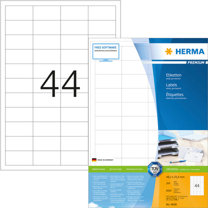 HERMA Etiketten Premium 48,3×25,4mm 4608 weiss 8800 Stück