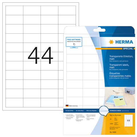 HERMA Etiketten Special 48,3×25,4mm 4680 transparent 1100 Stück