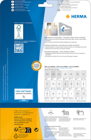 HERMA Etiketten Movables 105x42.3mm 5081 weiss,non-perm. 350 St./25 Bl.