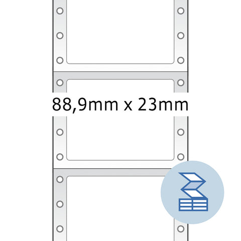 HERMA Etiketten 1-bah. 88,90×23mm 8160 weiss, endlos 2000 Stück