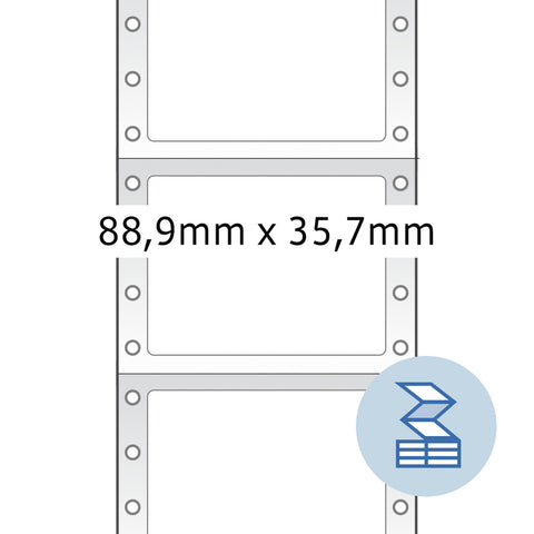 HERMA Etiketten 1-bah. 88,90×35,7mm 8161 weiss, endlos 2000 Stück