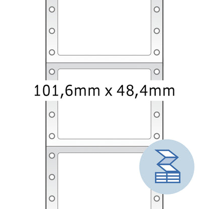 HERMA Etiketten 1-bah. 101,60×48,4mm 8163 weiss, endlos 2000 Stück