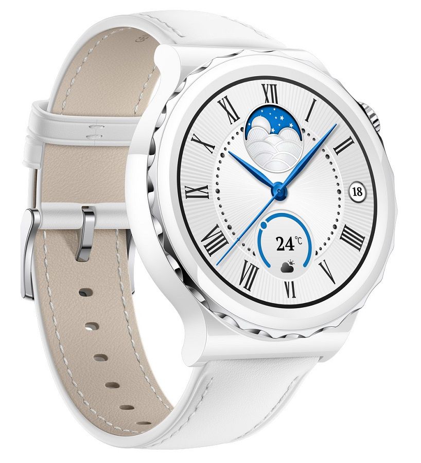 HUAWEI Watch GT3 pro 43mm Leather Strap White
