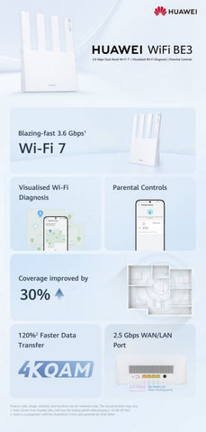 HUAWEI WiFi BE3 - Wi-Fi 7 Router White