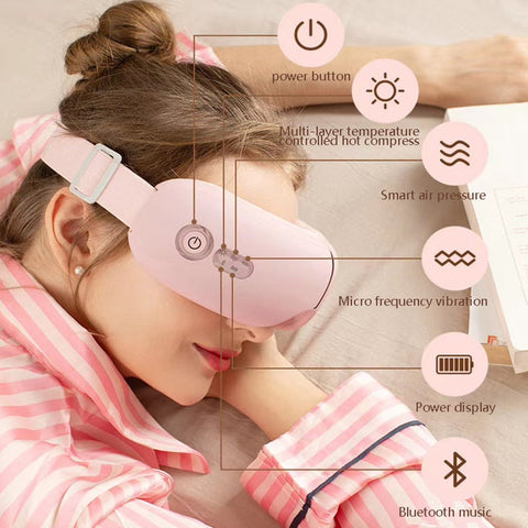Augenmassagegerät, Bluetooth, Vibration, heiße Kompresse, Augenpflege, Massagegerät, Faltenermüdung, Vibrationsmassage, Therapie, Augenschutz