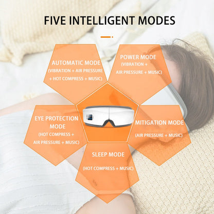 Augenmassagegerät 4D Smart Airbag Vibrations-Augenpflege-Instrument Hot Compress Bluetooth Eye Massage Glasses Fatigue Pouch & Wrinkle