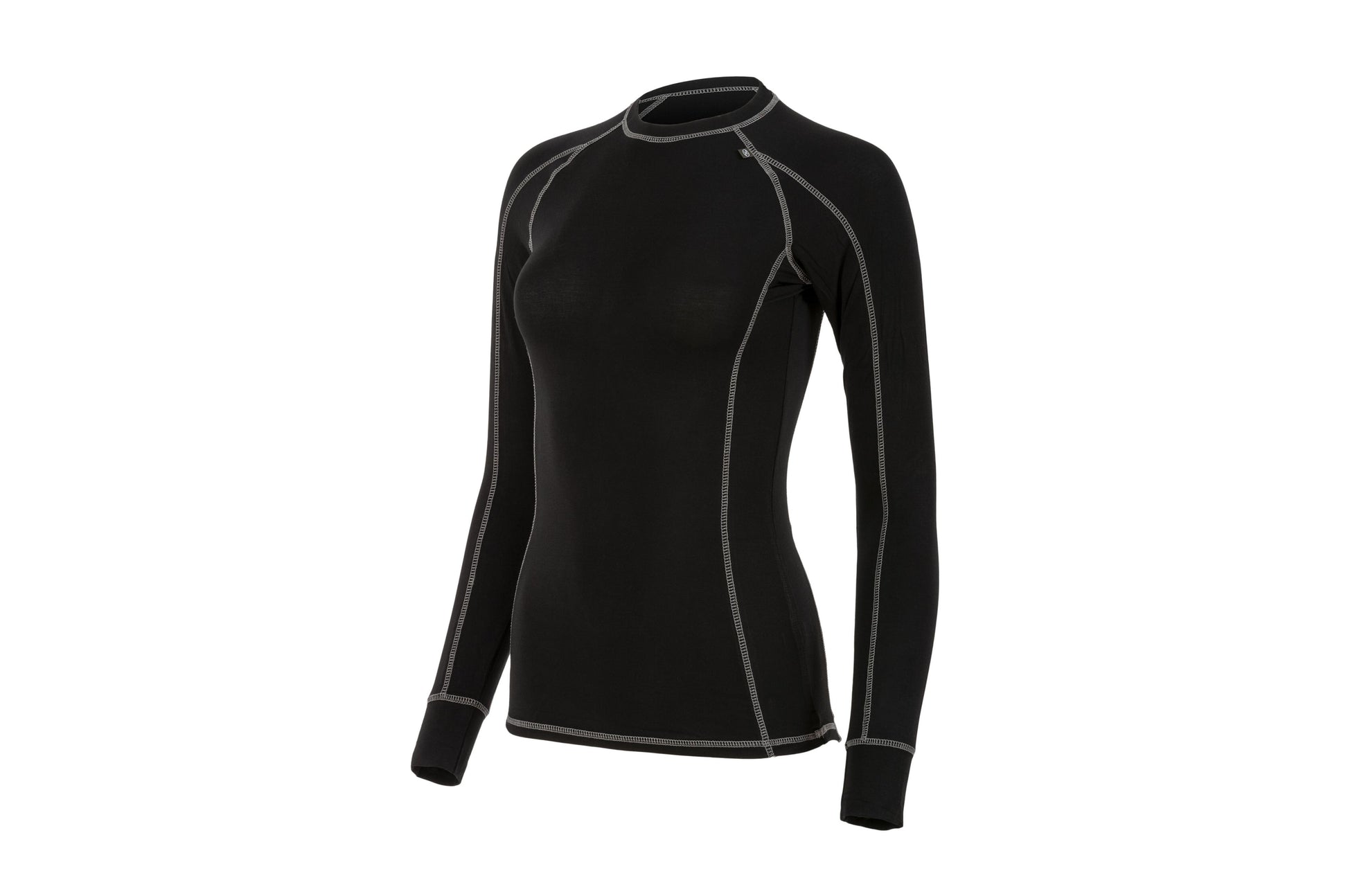 Bamboo 190 Womens L/S Top Black Xs