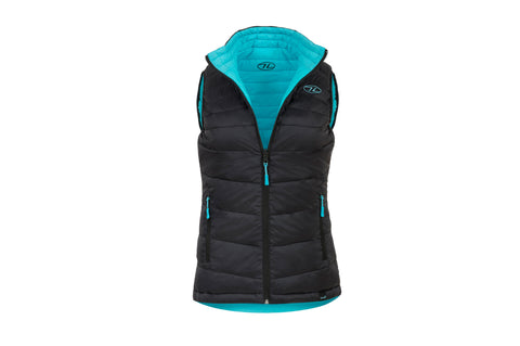 Ladies Reversible Gilet Bk/Turq Xs