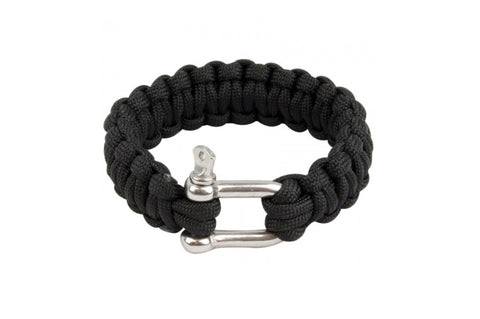 Paracord Bracelet D Ring Black